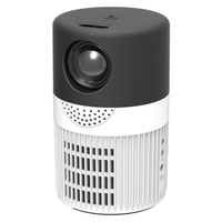 Ventes en gros de mini projecteur LED T400 avec écran de 100 pouces, 3000 lumens, type de prise : prise américaine (noir et blanc)