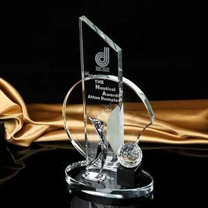 Trofeo de Golf de Cristal K9 Grabado, Medalla de Campeón, Venta al por Mayor en Guangzhou, Trofeos Personalizados para Celebraciones y Premios de Competición - Product Image 1