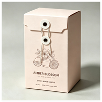 Boîte à bougies de luxe avec logo personnalisé et fermeture à œillets, emballage cadeau en papier fantaisie avec œillets métalliques et cordon pour bougie parfumée à la cire de soja