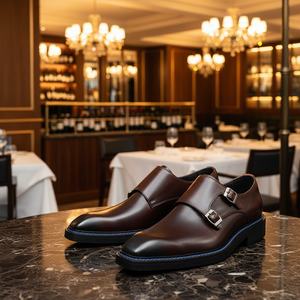 Zapatos Oxford Formales de Cuero Genuino para Hombre, Diseño Ligero e Impermeable, Estilo Slip-On para Oficina - Product Image 1