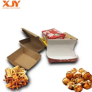 XJY fast food takeout Noodle Take Out Food Container kraft Disposable and Recyclable Restaurants Takeout packaging box