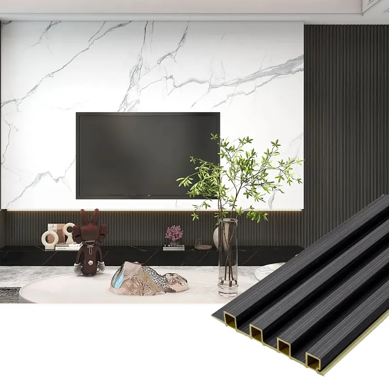 Hoge Dichtheid Decoratieve Gecanneleerde Planken Wandbekleding Wpc Indoor Wandpaneel