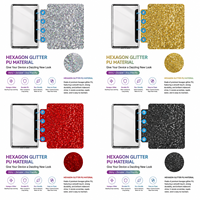 Casing Glitter Heksagonal Kustom untuk Kindle Paperwhite, Penutup Kain Kanvas Berkilau Warna-warni, Logo Personalisasi OEM Grosir