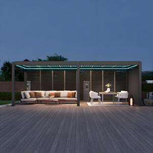 Luxe <span class=keywords><strong>MULAN</strong></span> PG001 Gazebo de Jardin Motorisé Télécommande Bioclimatique Aluminium Patio Toit Extérieur Persienne Pergola Imperméable - Product Image 6