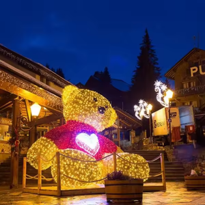 Grande décoration lumineuse de Noël en forme d'ours géant à LED pour la décoration de rue pendant les fêtes - Product Image 3