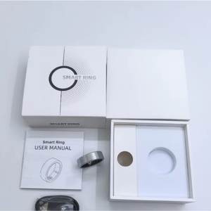 خاتم ذكي من الفولاذ بتقنية الذكاء الاصطناعي، رفيع، أبيض، مخصص، الأفضل من نوعه، متوافق مع بلوتوث 5.2 و IP68، يتميز بخاصية الاهتزاز والتحكم عن بعد وقياس معدل نبضات القلب باللمس. - Product Image 4