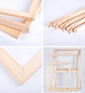 Großhandel Bulk Burlywood Pine Wood Frame DIY Keilrahmen für Leinwand drucke
