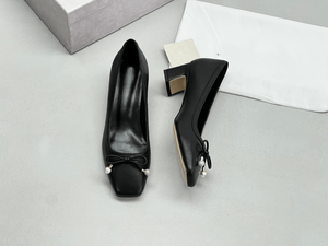 Escarpins Jimmy élégants pour femme à talon épais avec nœud et strass, confortables, à bout fermé, pour toutes les occasions - Product Image 2