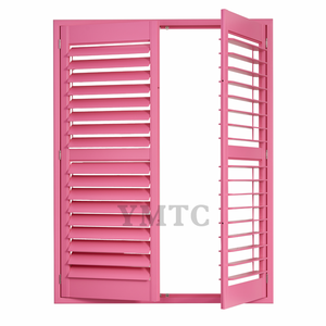 Phong cách hiện đại màu hồng <span class=keywords><strong>PVC</strong></span> trồng cửa chớp <span class=keywords><strong>Z</strong></span> hoặc L khung cửa sổ trải gỗ xây dựng cho thông gió - Product Image 2