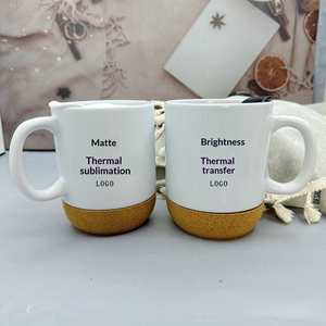 Thermal Transfer Cork Base Ceramic Mug Sublimation Detachable Cork <b>Lid</b> Eco-Friendly <b>Microwave</b> Safe Ins Promotional - Product Image 3