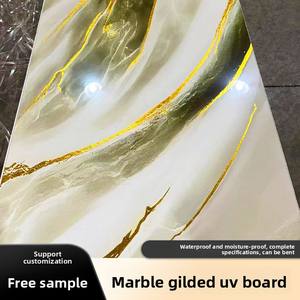 <span class=keywords><strong>Panneau</strong></span> <span class=keywords><strong>mural</strong></span> en PVC brillant, imperméable et résistant à l'humidité, avec design marbré et film doré, design graphique moderne <span class=keywords><strong>pour</strong></span> fond de télévision - Product Image 1
