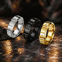 Bague JLM Elite mécanique cloutée unisexe pour couple, mariage, fiançailles, motard, usage quotidien, ajustement confortable, style affirmé