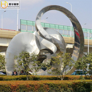 Escultura de Acero Inoxidable Jiahua, Arte Metálico Abstracto Irregular para Montar en el Suelo Exterior - Product Image 2
