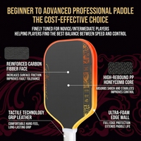 Nouvelle arrivée Raquette de pickleball en fibre de carbone Toray T700 de 4e génération à texture nid d'abeille en tissu carbone pour joueurs avancés