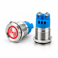 Buzzer LED Métallique Étanche IP67 12V 24V 220V 19MM 22MM à Visser, Alarme Sonore à LED Clignotante à Décibels Élevés
