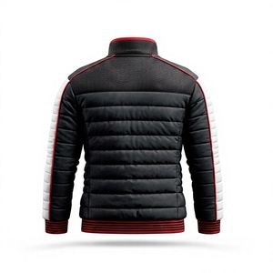 <b>Men's</b> Black <b>White</b> Red Puffer <b>Jacket</b> Stand Collar Zip-Up Waterproof Winter Coat Custom Logo OEM Service Casual Outerwear - Product Image 2