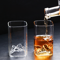 Nouveauté Verre de montagne transparent en verre borosilicate de haute qualité avec tasse à usage domestique carrée transparente monocouche