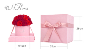 Yunnan Flora Factory Flor de colores de larga duración Boda Caja de rosas de terciopelo de lujo <span class=keywords><strong>Inicial</strong></span> conservada para el Día de San Valentín - Product Image 6