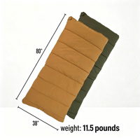 Sac de couchage en toile robuste personnalisé, rembourrage en fibres de polyester, doublure en flanelle douce, rectangulaire toutes saisons 11,5 lb