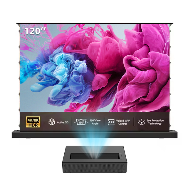 Motorized Floor Rising Projector Screen ALR Projector Screen Black Grating 120 Inch Motorized Floor Rising Projector Screen