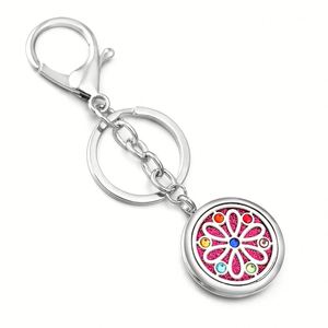 Pendentif de mode en acier inoxydable incrusté de zircon en forme de paume, diffuseur d'huiles essentielles et de parfum, petite boîte porte-clés - Product Image 5