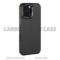 Casing Kevlar Bingkai Logam Ultra Tipis Mewah Anti Benturan Magnetik untuk iPhone 17 Pro Max 16 Pro 15 14