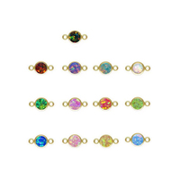 Vente en gros d'usine, bijoux en opale synthétique tendance, connecteurs, breloques en or 14 carats