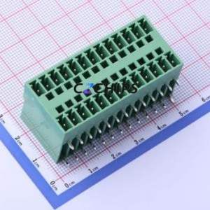 DB2ERH-3.81-2*13P-GN Plug-in Terminal Block Bent Lead Through Hole,P=3.81mm Board-to-Board / Socket - Closed 2x13P 3.81mm Green - Product Image 1