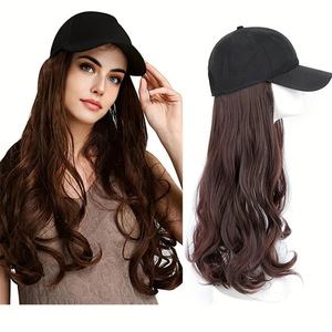 Casquette de baseball tendance avec perruque intégrée, <span class=keywords><strong>cheveux</strong></span> longs ondulés naturels <span class=keywords><strong>pour</strong></span> femmes, parfaite <span class=keywords><strong>pour</strong></span> les sorties décontractées, les voyages <span class=keywords><strong>et</strong></span> le quotidien - Product Image 1