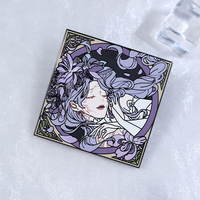 Épingles en émail personnalisées de haute qualité avec logo personnalisé, finition nickel noir, impression UV, épingles en émail dur