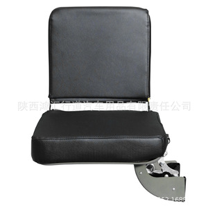 Chaise pliante RV en cuir noir avec structure en acier, siège mural pour véhicule utilitaire et ambulance - Product Image 3