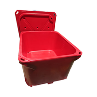 Conteneur rotomoulé isotherme durable de 700 L pour l'élevage de poissons, le traitement des fruits de mer et le transport, avec pieds pour chariot élévateur