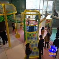 Structure de jeu intérieure en acier et tubes en nylon avec filet de sécurité, tour d'escalade, piscine à balles, pour centre commercial pour enfants, couleurs personnalisables