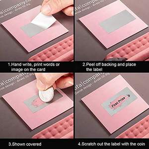 Etiquetas rectangulares de forma para rascar, para tarjetas de deflector, DIY, para fiestas, dibujo de la suerte - Product Image 2