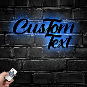 Diseño de logotipo personalizado Arte de pared de metal Luz LED-Logotipo de negocios personalizado Nombre Signo Decoración para el hogar - Product Image 3