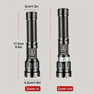 Linternas LED, linterna táctica súper brillante de 10000 lúmenes de alta potencia, recargable, linternas con zoom de 5 modos - Product Image 6