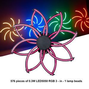 Igracelite 576 Pcs Lampu Pixel LED RGB 3-in-1 Bentuk Kincir Angin 360 °   Pencahayaan Panggung Kipas Berputar Dua Lapis untuk Acara Klub DJ dan Bar - Product Image 6