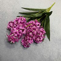 Bouquet de jacinthe artificielle fait à la main sept fourchettes fleur de jacinthe simulée pour la maison Banquet Table Arrangement tissu de noël
