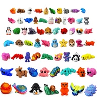 120 figurines miniatures articulées d'animaux imprimés en 3D, collection en vrac, jouets anti-stress variés, idéales pour les fêtes et la salle de classe