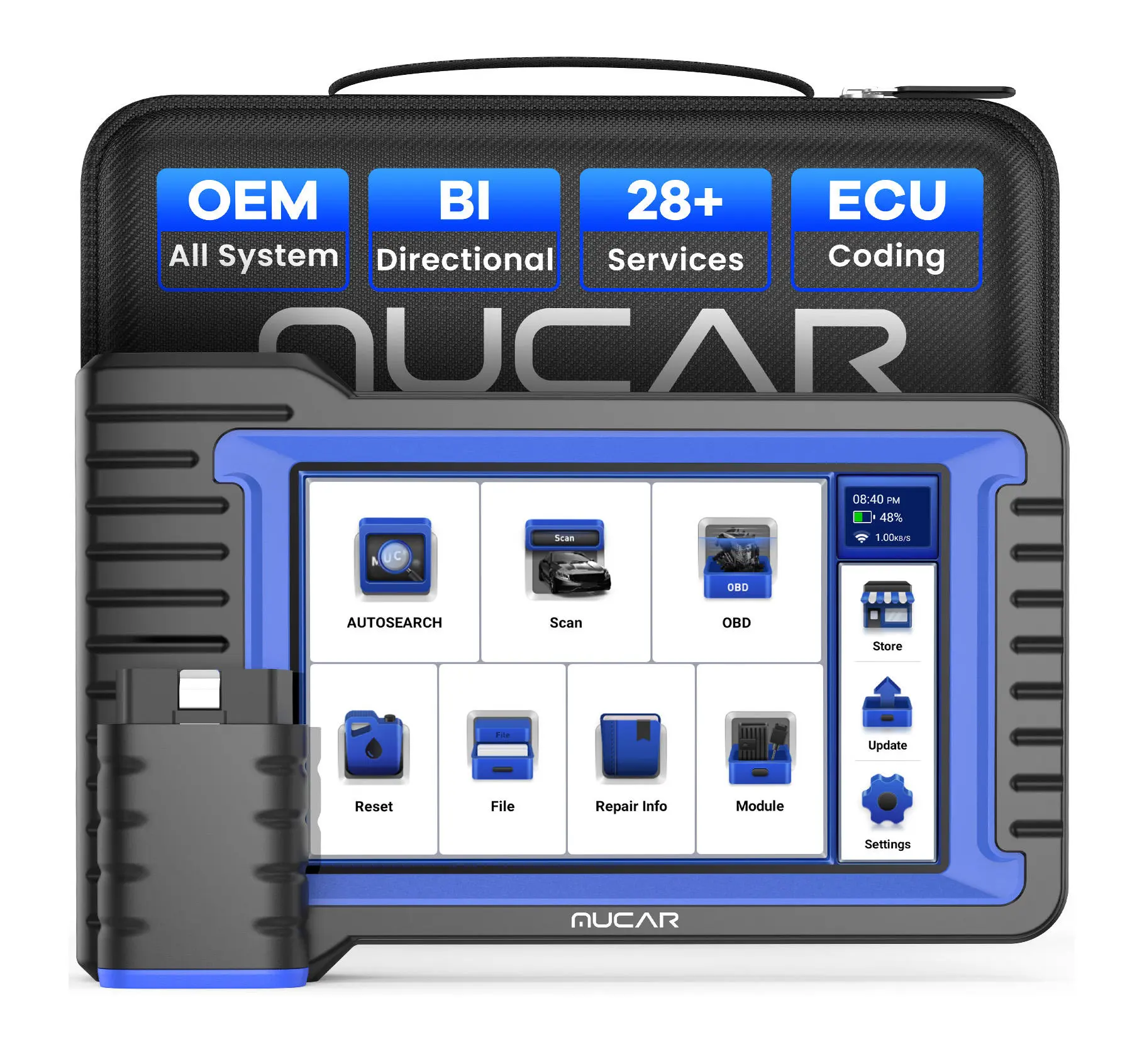 أدوات تشخيص أعطال السيارة MUCAR VO7S ماسح Obd2 للسيارة أداة تشخيص أعطال السيارة ECU يعمل باختبار وإعادة التشغيل 28