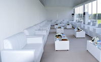 Ensemble de canapé de jardin extérieur minimaliste canapé-lit modulaire sectionnel moderne élégant canapé en cuir blanc ensemble de meubles