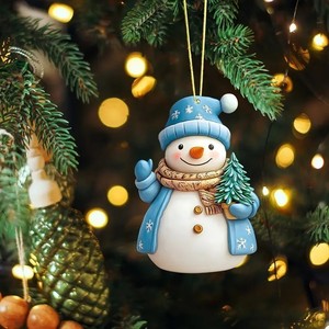 Muñeco de Nieve Navideño Plano de Acrílico, Ambiente Festivo, Nuevo Producto Navideño, Adorno Colgante para Árbol de Navidad, Gran Venta - Product Image 2