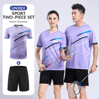 Conjunto de Ropa Deportiva de Bádminton de Secado Rápido, Traje de Tenis para Adultos, Hombres y Mujeres, Personalizado, Transpirable, Jersey de Entrenamiento Profesional de Manga Corta