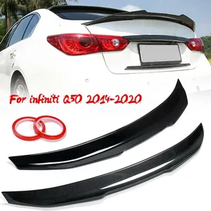 สปอยเลอร์หลังคาร์บอนไฟเบอร์ ABS แบบมันเงา/สีดำ สำหรับ Infiniti Q50 ปี 2014-2021 ปีกต่อท้ายฝากระโปรงท้ายรถ - Product Image 1