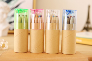 Mini lápices de madera para niños, herramientas de pintura, lápices de colores para dibujar, embalaje en tubo, 12 paquetes/6 paquetes - Product Image 5