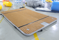 Parc aquatique de loisirs en plein air quai de yacht de jet ski plate-forme de radeau d'île flottante d'eau gonflable pour 6 personnes quai flottant gonflable