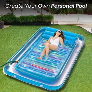 Tumbona inflable grande y cómoda para <span class=keywords><strong>piscina</strong></span>, tumbona colorida con almohada y portavasos para adultos, alfombrilla para <span class=keywords><strong>piscina</strong></span> para fiesta - Product Image 5