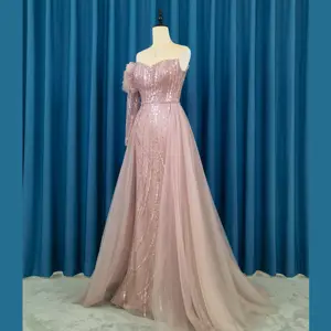 Hot Selling Sexy Long Dress One Side Sleeve Luxury Party Los Angeles Gowns For Women Plus Size Evening Dresses