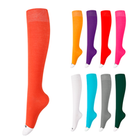 Chaussettes équestres de haute qualité logo personnalisé coussin éponge en coton antidérapant respirant longues chaussettes d'équitation chaussettes équestre logo