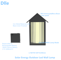 Lumière murale LED solaire extérieure IP44 1W 2W en acier inoxydable 201 avec diffuseur en verre, étanche, garantie 3 ans